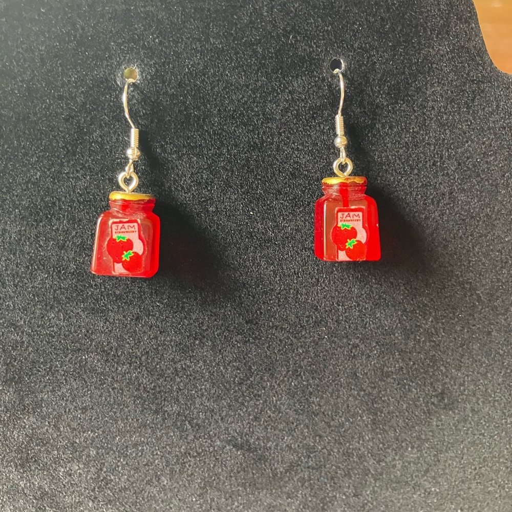 Strawberry Jam Jar Earrings